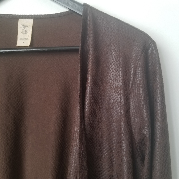 Rock 47 wrangler women's brown open front cardigan - Picture 6 of 8